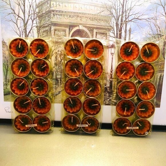 NWOT: Sunflower Tea-light Candle Set - Picture 1 of 12